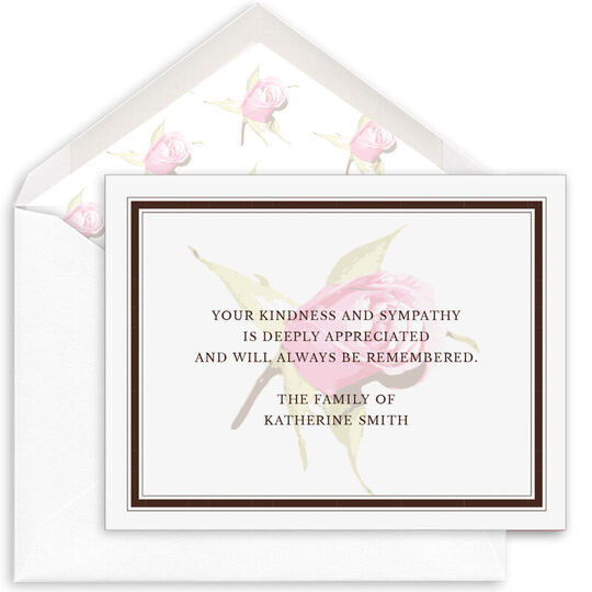 Pink Rose Folded Sympathy Cards